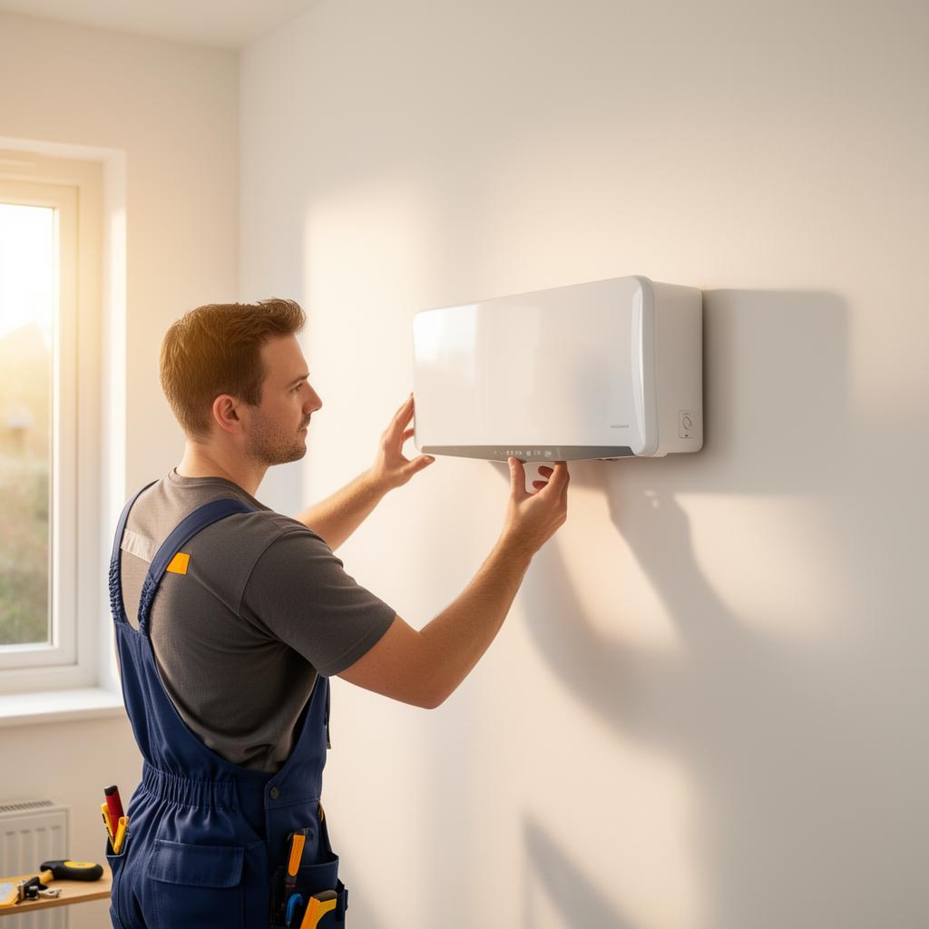 Pure Home installer fitting a heating system